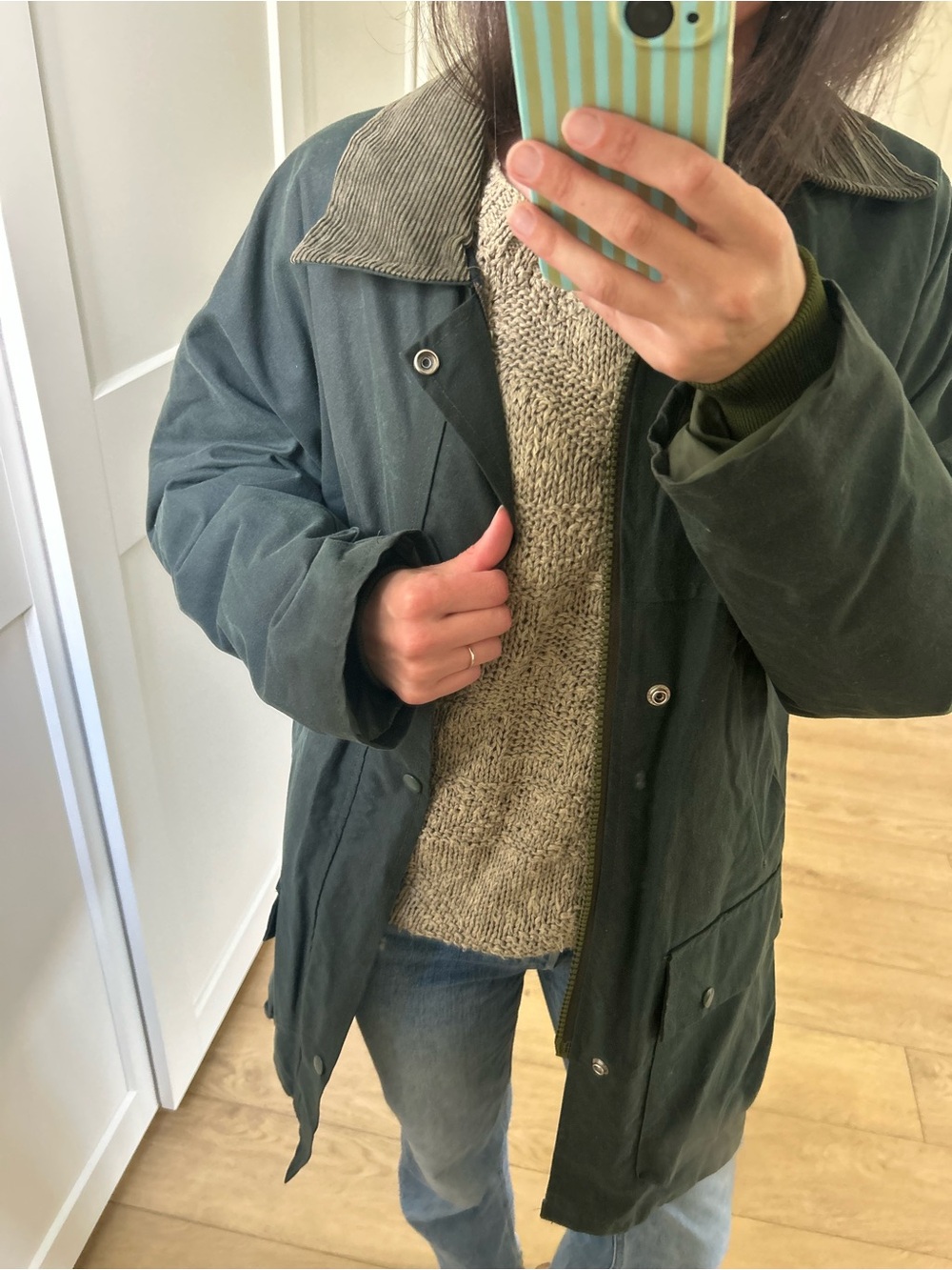 Classic Dark Green Waterproof Parka Jacket - Picture 4 of 5